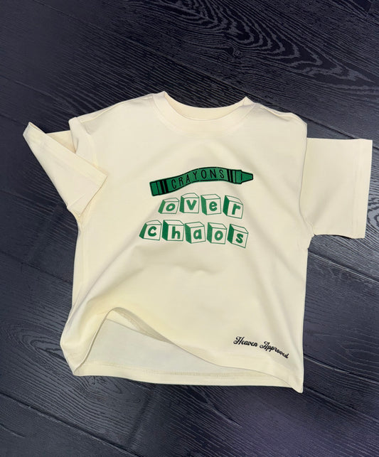 Heaven Approved Kids "Crayons Over Chaos" Cool Kids Tee